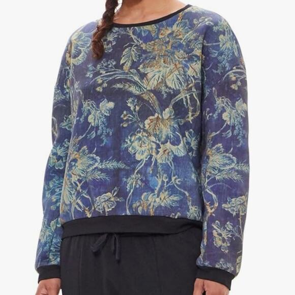 Gary Graham GARYGRAHAM422 GARYGRAHAM422 Patched Sweatshirt Indigo Floral Medium - Picture 2 of 7